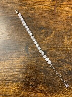 Park Lane Silver-Tone Clear Stone Tennis Bracelet